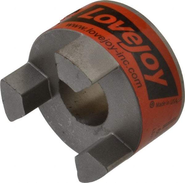 Lovejoy - 19mm Max Bore, 6mm x 2.8mm Keyway Width x Depth, Flexible Coupling Hub - 1-3/4" OD, 2.12" OAL, Sintered Iron, Order 2 Hubs & 1 Spider for Complete Coupling - USA Tool & Supply