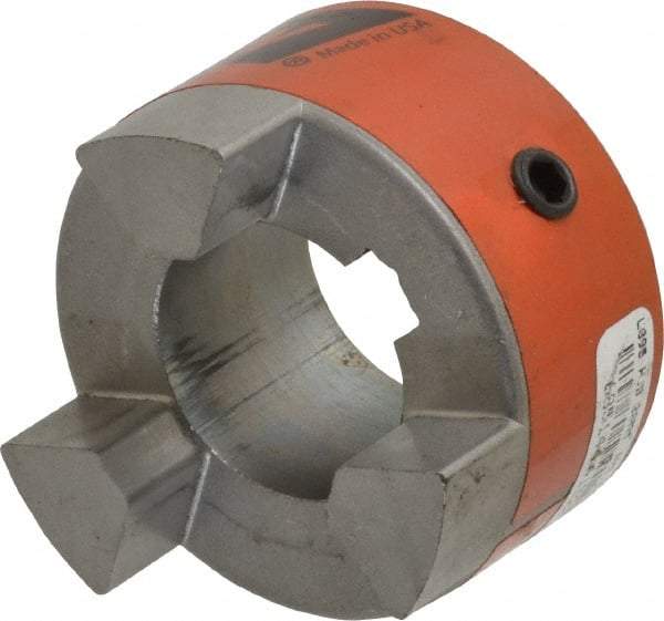 Lovejoy - 28mm Max Bore, 8mm x 3.3mm Keyway Width x Depth, Flexible Coupling Hub - 2.11" OD, 2-1/2" OAL, Sintered Iron, Order 2 Hubs & 1 Spider for Complete Coupling - USA Tool & Supply