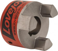 Lovejoy - 25mm Max Bore, 8mm x 3.3mm Keyway Width x Depth, Flexible Coupling Hub - 2.54" OD, 3-1/2" OAL, Sintered Iron, Order 2 Hubs & 1 Spider for Complete Coupling - USA Tool & Supply