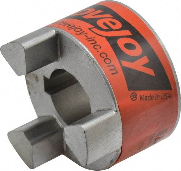 Lovejoy - 28mm Max Bore, 8mm x 3.3mm Keyway Width x Depth, Flexible Coupling Hub - 2.54" OD, 3-1/2" OAL, Sintered Iron, Order 2 Hubs & 1 Spider for Complete Coupling - USA Tool & Supply