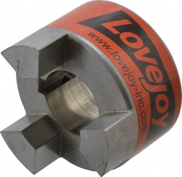 Lovejoy - 1-1/2" Max Bore Diam, 3/8" x 3/16" Keyway Width x Depth, Flexible Coupling Hub - 3.31" OD, 4-1/4" OAL, Sintered Iron, Order 2 Hubs & 1 Spider for Complete Coupling - USA Tool & Supply