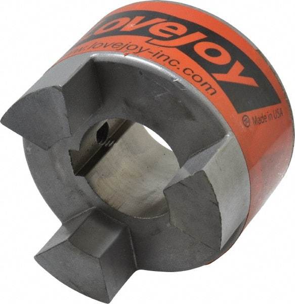 Lovejoy - 38mm Max Bore, 10mm x 3.3mm Keyway Width x Depth, Flexible Coupling Hub - 3.31" OD, 4-1/4" OAL, Sintered Iron, Order 2 Hubs & 1 Spider for Complete Coupling - USA Tool & Supply