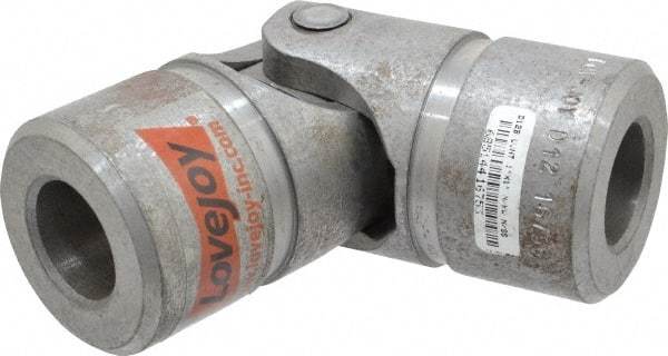 Lovejoy - 1-1/2" Bore Depth, 15,600 In/Lbs. Torque, D-Type Single Universal Joint - 1" Inside x 2" Outside Diam, 5-7/16" OAL - USA Tool & Supply