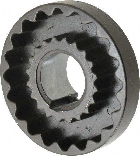 Lovejoy - 1-1/8" Max Bore Diam, 1/4" x 1/8" Keyway Width x Depth, Flexible Coupling Hub - 3-1/4" OD, 2.88" OAL, Cast Iron - USA Tool & Supply