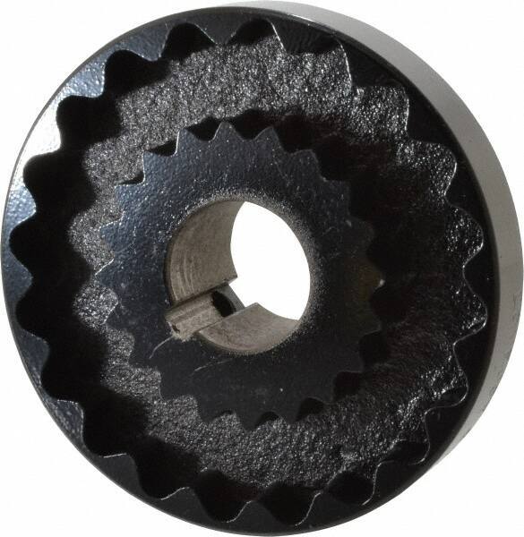 Lovejoy - 1-1/8" Max Bore Diam, 1/4" x 1/8" Keyway Width x Depth, Flexible Coupling Hub - 4" OD, 3-1/2" OAL, Cast Iron - USA Tool & Supply