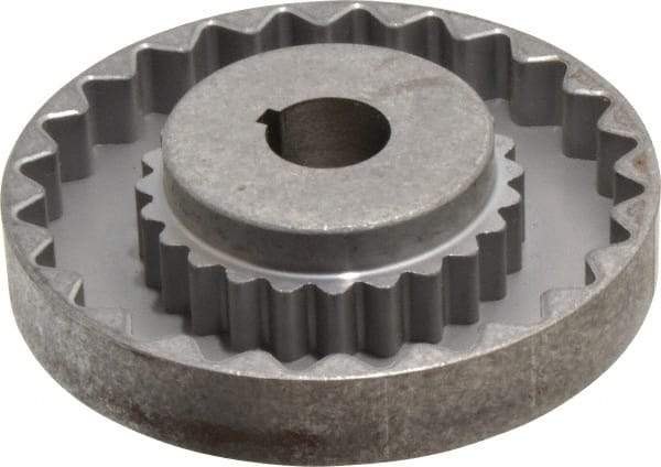 Lovejoy - 7/8" Max Bore Diam, 3/16" x 3/32" Keyway Width x Depth, Flexible Coupling Hub - 4-5/8" OD, 3.94" OAL, Cast Iron - USA Tool & Supply