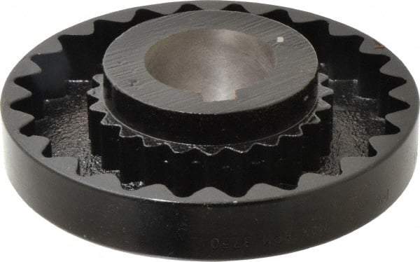 Lovejoy - 2" Max Bore Diam, 1/2" x 1/4" Keyway Width x Depth, Flexible Coupling Hub - 6.35" OD, 5.06" OAL, Cast Iron - USA Tool & Supply