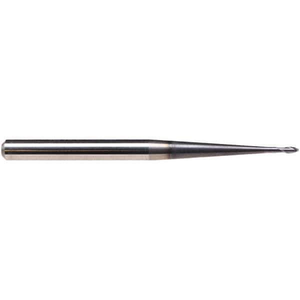 Emuge - 3mm Diam, 3.5mm LOC, 2 Flute Solid Carbide Ball End Mill - TiAlN Finish, Single End, 80mm OAL, 6mm Shank Diam, Ball Flute - USA Tool & Supply