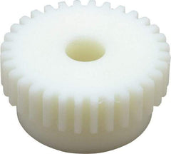 Poly Hi Solidur - 16 Pitch, 2" Pitch Diam, 32 Tooth Spur Gear - 1/2" Face Width, 1/2" Bore Diam, 1-3/4" Hub Diam, Nylon - USA Tool & Supply