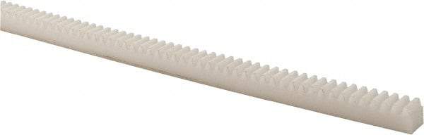 Poly Hi Solidur - 3/8" Face Width, 4 Feet Long, 3/8" Thick Nylon Gear Rack - 20 Pitch, 14-1/2° Pressure Angle - USA Tool & Supply