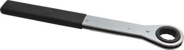 Lang - 24mm 12 Point Ratcheting Box Wrench - Single End, 12" OAL, Steel, Nickel Chrome Finish - USA Tool & Supply