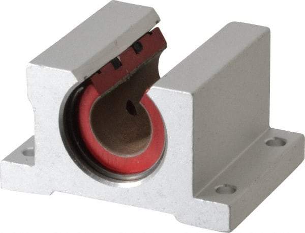 Pacific Bearing - 1/2" ID, 2" OAW x 1.688" OAL x 1-1/4" OAH Open Single Pillow Block - 1-11/16 Inch Overall Length x 1-1/4 Inch Overall Height x 2 Inch Width, - USA Tool & Supply