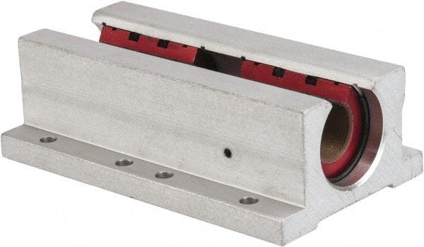 Pacific Bearing - 1/2" ID, 3-1/2" OAL x 1-1/4" OAH Open Twin Pillow Block - 3-1/2 Inch Overall Length x 1-1/4 Inch Overall Height x 2 Inch Width, - USA Tool & Supply