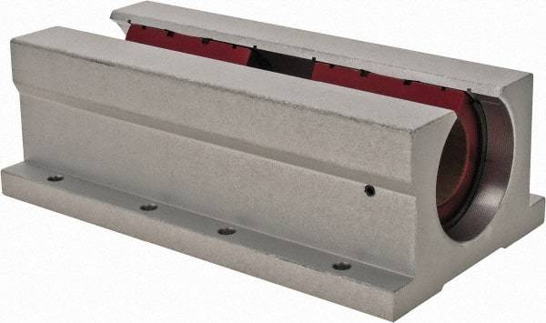 Pacific Bearing - 1-1/4" ID, 7-1/2" OAL x 2.813" OAH Open Twin Pillow Block - 7-1/2 Inch Overall Length x 2-13/16 Inch Overall Height x 4 Inch Width, - USA Tool & Supply