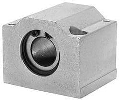 Pacific Bearing - 40mm ID, 91mm OAL x 91mm OAH Closed Single Pillow Block - 44mm Base-to-Ctr Ht - USA Tool & Supply