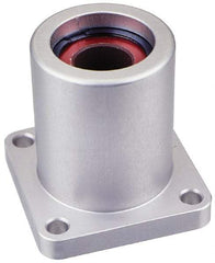 Pacific Bearing - 1" ID, 2.812" OAL x 2-3/4" OAH 4-Bolt Flange Mounted Bearing - 1,905 Lb Static Cap, 2-1/8" Btw Mnt Hole Ctrs, Aluminum - USA Tool & Supply