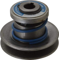 Lovejoy - 1.62" Min Pitch, 2.81" Long, 3.13" Max Diam, Spring Loaded Variable Speed Pulley - 3.38" Outside Diam, 5/8" Inside Diam, 0.333 Hp at 1750 RPM, 1/4 Hp at 1150 RPM - USA Tool & Supply