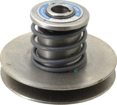 Lovejoy - 1.72" Min Pitch, 3-1/2" Long, 4.65" Max Diam, Spring Loaded Variable Speed Pulley - 5" Outside Diam, 3/4" Inside Diam, 1/2 Hp at 1750 RPM, 0.333 Hp at 1150 RPM - USA Tool & Supply