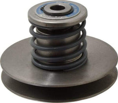 Lovejoy - 1.72" Min Pitch, 3-1/2" Long, 4.65" Max Diam, Spring Loaded Variable Speed Pulley - 5" Outside Diam, 7/8" Inside Diam, 1/2 Hp at 1750 RPM, 0.333 Hp at 1150 RPM - USA Tool & Supply