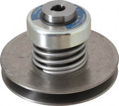 Lovejoy - 2.69" Min Pitch, 4.13" Long, 5.65" Max Diam, Spring Loaded Variable Speed Pulley - 6" Outside Diam, 5/8" Inside Diam, 1 Hp at 1750 RPM, 3/4 Hp at 1150 RPM - USA Tool & Supply