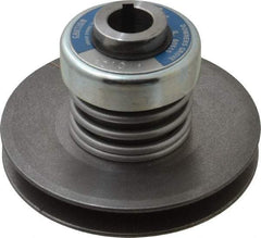 Lovejoy - 2.69" Min Pitch, 4.13" Long, 5.65" Max Diam, Spring Loaded Variable Speed Pulley - 6" Outside Diam, 1" Inside Diam, 1 Hp at 1750 RPM, 3/4 Hp at 1150 RPM - USA Tool & Supply