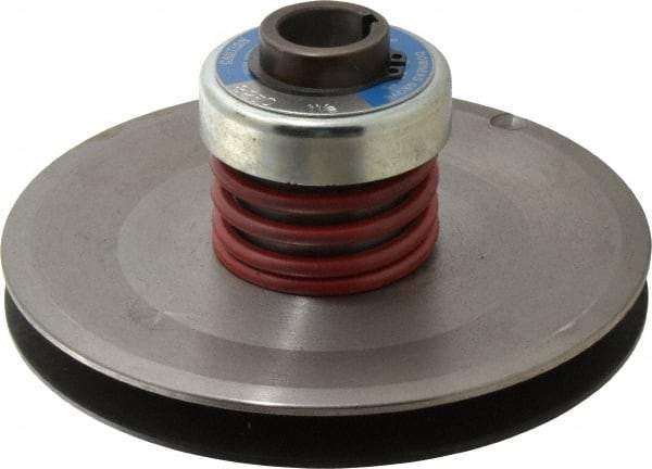 Lovejoy - 5" Min Pitch, 4.38" Long, 7.9" Max Diam, Spring Loaded Variable Speed Pulley - 8-1/4" Outside Diam, 1-1/8" Inside Diam, 5 Hp at 1750 RPM, 3 Hp at 1150 RPM - USA Tool & Supply