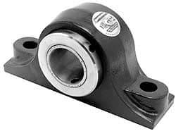 Browning - 3-7/16" ID, 14" OALType E Nonexpansion Pillow Block - 3-3/4" Base-to-Ctr Ht, Cast Iron - USA Tool & Supply