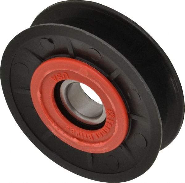 Fenner Drives - 17 Inside x 3.1" Outside Diam, 0.63" Wide Pulley Slot, Glass Reinforced Nylon Idler Pulley - 5L/B Belt Section, For Use with V-Belts - USA Tool & Supply