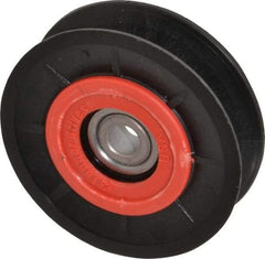 Fenner Drives - 3/8 Inside x 3.1" Outside Diam, 0.63" Wide Pulley Slot, Glass Reinforced Nylon Idler Pulley - 5L/B Belt Section, For Use with V-Belts - USA Tool & Supply