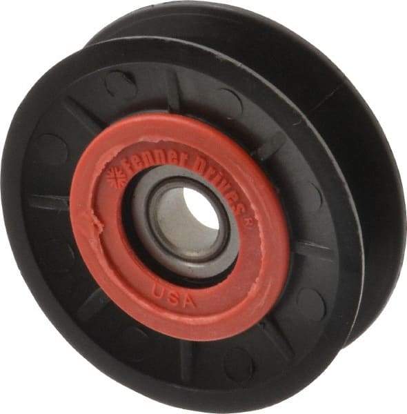 Fenner Drives - 1/2 Inside x 3.1" Outside Diam, 0.63" Wide Pulley Slot, Glass Reinforced Nylon Idler Pulley - 5L/B Belt Section, For Use with V-Belts - USA Tool & Supply