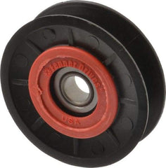 Fenner Drives - 1/2 Inside x 3.1" Outside Diam, 0.63" Wide Pulley Slot, Glass Reinforced Nylon Idler Pulley - 5L/B Belt Section, For Use with V-Belts - USA Tool & Supply