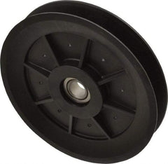 Fenner Drives - 1/2 Inside x 5.04" Outside Diam, 0.65" Wide Pulley Slot, Glass Reinforced Nylon Idler Pulley - 5L/B Belt Section, For Use with V-Belts - USA Tool & Supply