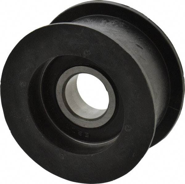 Fenner Drives - 17 Inside x 2.35" Outside Diam, 0.98" Wide Pulley Slot, Glass Reinforced Nylon Idler Pulley - For Use with Flat Belts, 7/8" Wide - USA Tool & Supply