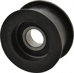 Fenner Drives - 17 Inside x 2.35" Outside Diam, 0.98" Wide Pulley Slot, Glass Reinforced Nylon Idler Pulley - For Use with Flat Belts, 7/8" Wide - USA Tool & Supply