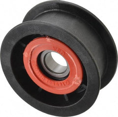 Fenner Drives - 17 Inside x 3" Outside Diam, 1.02" Wide Pulley Slot, Glass Reinforced Nylon Idler Pulley - For Use with Flat Belts, 7/8" Wide - USA Tool & Supply