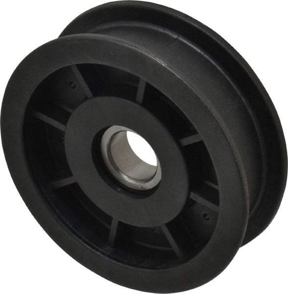 Fenner Drives - 17 Inside x 3-1/2" Outside Diam, 0.77" Wide Pulley Slot, Glass Reinforced Nylon Idler Pulley - For Use with Flat Belts, 5/8" Wide - USA Tool & Supply