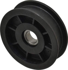 Fenner Drives - 17 Inside x 3-1/2" Outside Diam, 0.77" Wide Pulley Slot, Glass Reinforced Nylon Idler Pulley - For Use with Flat Belts, 5/8" Wide - USA Tool & Supply
