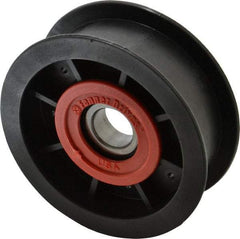 Fenner Drives - 17 Inside x 3-1/2" Outside Diam, 1" Wide Pulley Slot, Glass Reinforced Nylon Idler Pulley - For Use with Flat Belts, 13/16" Wide - USA Tool & Supply