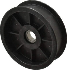 Fenner Drives - 17 Inside x 4-1/2" Outside Diam, 1.09" Wide Pulley Slot, Glass Reinforced Nylon Idler Pulley - For Use with Flat Belts, 29/32" Wide - USA Tool & Supply