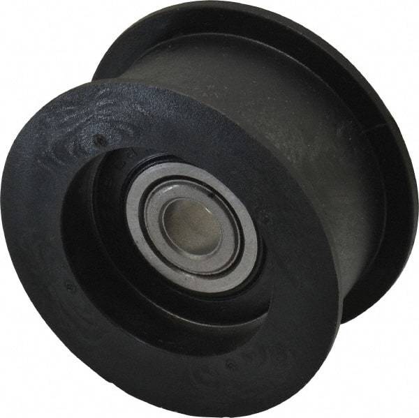 Fenner Drives - 3/8 Inside x 2.35" Outside Diam, 0.98" Wide Pulley Slot, Glass Reinforced Nylon Idler Pulley - For Use with Flat Belts, 7/8" Wide - USA Tool & Supply