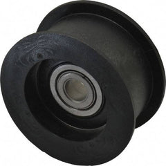 Fenner Drives - 3/8 Inside x 2.35" Outside Diam, 0.98" Wide Pulley Slot, Glass Reinforced Nylon Idler Pulley - For Use with Flat Belts, 7/8" Wide - USA Tool & Supply