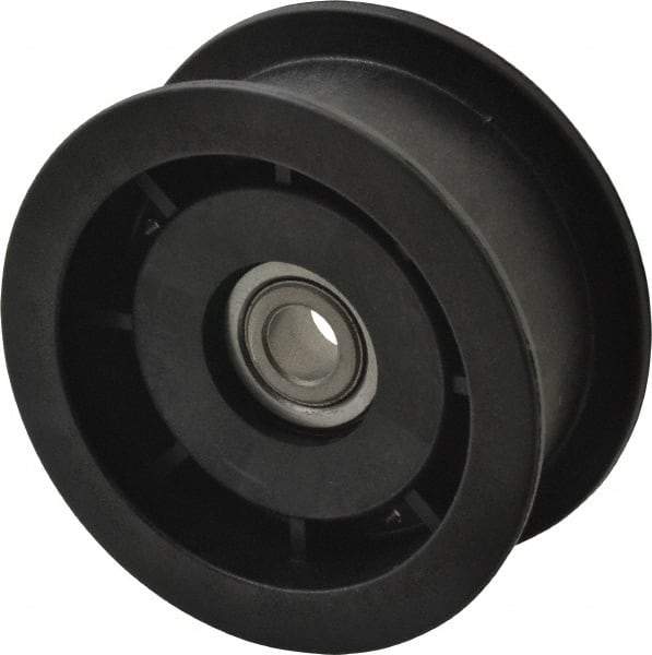 Fenner Drives - 3/8 Inside x 3" Outside Diam, 1.02" Wide Pulley Slot, Glass Reinforced Nylon Idler Pulley - For Use with Flat Belts, 7/8" Wide - USA Tool & Supply