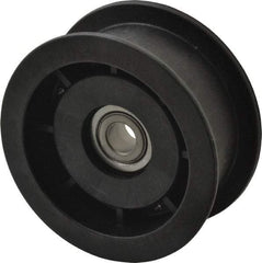 Fenner Drives - 3/8 Inside x 3" Outside Diam, 1.02" Wide Pulley Slot, Glass Reinforced Nylon Idler Pulley - For Use with Flat Belts, 7/8" Wide - USA Tool & Supply