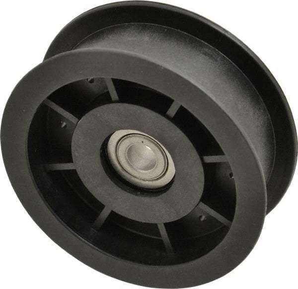 Fenner Drives - 3/8 Inside x 3-1/2" Outside Diam, 1" Wide Pulley Slot, Glass Reinforced Nylon Idler Pulley - For Use with Flat Belts, 13/16" Wide - USA Tool & Supply