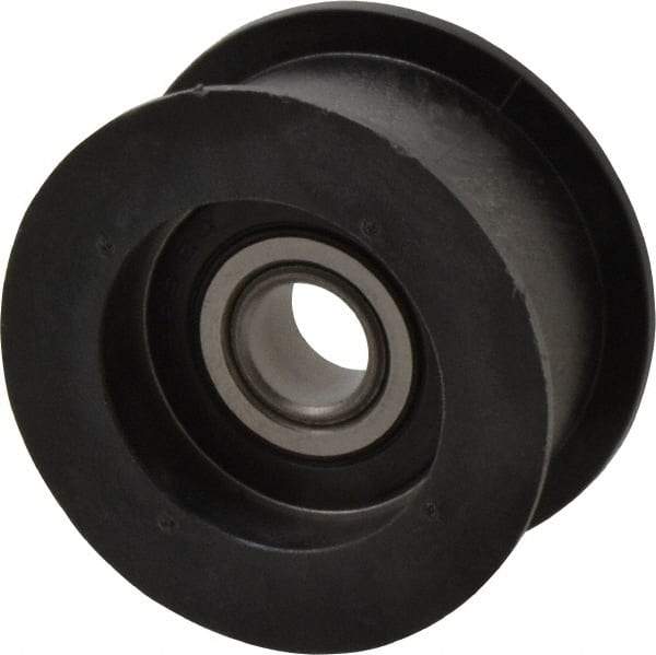 Fenner Drives - 1/2 Inside x 2.35" Outside Diam, 0.98" Wide Pulley Slot, Glass Reinforced Nylon Idler Pulley - For Use with Flat Belts, 7/8" Wide - USA Tool & Supply