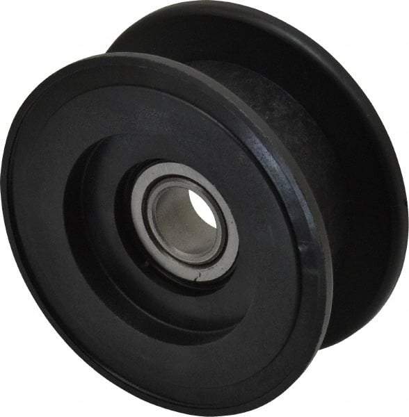 Fenner Drives - 1/2 Inside x 2.76" Outside Diam, 0.82" Wide Pulley Slot, Glass Reinforced Nylon Idler Pulley - For Use with Flat Belts, 5/8" Wide - USA Tool & Supply
