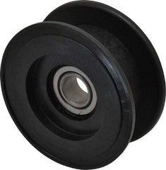 Fenner Drives - 1/2 Inside x 2.76" Outside Diam, 0.82" Wide Pulley Slot, Glass Reinforced Nylon Idler Pulley - For Use with Flat Belts, 5/8" Wide - USA Tool & Supply