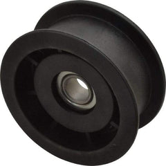 Fenner Drives - 1/2 Inside x 3" Outside Diam, 1.02" Wide Pulley Slot, Glass Reinforced Nylon Idler Pulley - For Use with Flat Belts, 7/8" Wide - USA Tool & Supply