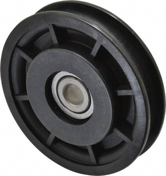 Fenner Drives - 3/8 Inside x 3.05" Outside Diam, 0.4" Wide Pulley Slot, Glass Reinforced Nylon Idler Pulley - 3/8" Belt Size Diam, For Use with Round Belts - USA Tool & Supply