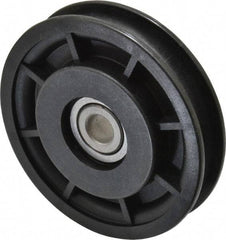 Fenner Drives - 3/8 Inside x 3.05" Outside Diam, 0.4" Wide Pulley Slot, Glass Reinforced Nylon Idler Pulley - 3/8" Belt Size Diam, For Use with Round Belts - USA Tool & Supply